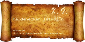 Kaldenecker István névjegykártya
