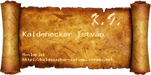 Kaldenecker István névjegykártya