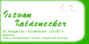 istvan kaldenecker business card